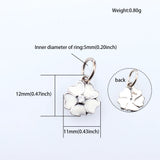 Enamel Sterling Silver Red Flower Pendant for DIY Bracelet Jewelry