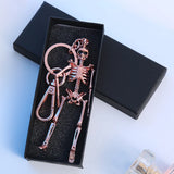 Antique Metal Skull Pendant Keychain Car Keychain