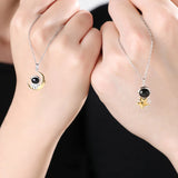S925 Silver Star & Moon Astronaut Necklace