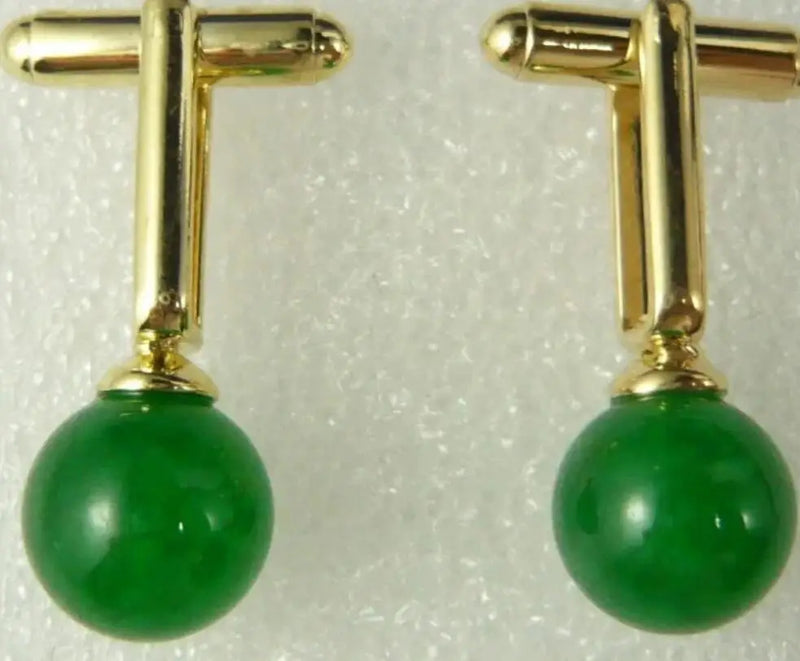 Metal Plated 12mm Malay Jade Cuffs