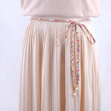 Fashionable Waist Belt Woman Adornment Chain Pearl Tassel Flower