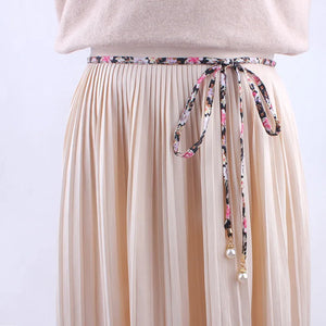 Fashionable Waist Belt Woman Adornment Chain Pearl Tassel Flower