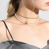 Japanese Style Pearl Necklace Small Fresh Goddess Clavicle Chain