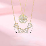 Heart Four-Leaf Grass Necklace - Dual-Purpose Clavicle Chain