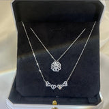Heart Four-Leaf Grass Necklace - Dual-Purpose Clavicle Chain