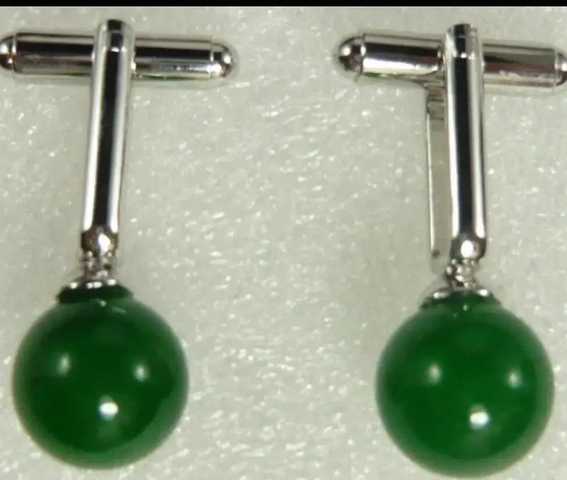 Stylish Silver Plated Malay Jade Cuffs 12mm