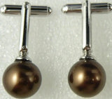 Stylish Silver Plated Coffee Shell Pearl Cuffs