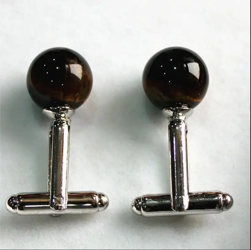 Stylish Silver Plated Tiger Eye Cuffs