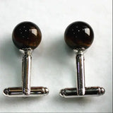 Stylish Silver Plated Tiger Eye Cuffs