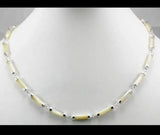 Silver Malay Jade Bamboo Necklace