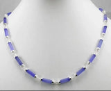 Silver Plated Purple Jade Lucky Necklace