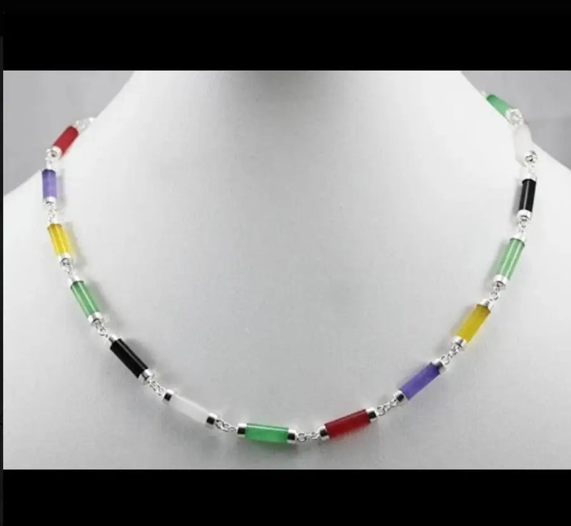 Silver Plated Malay Jade Lucky Necklace