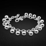 Women's 925 Sterling Silver Bell Chain Bracelet Charm Jewelry