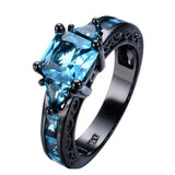 Women's Zircon Alloy Wedding Ring Size5-11 Square Cut