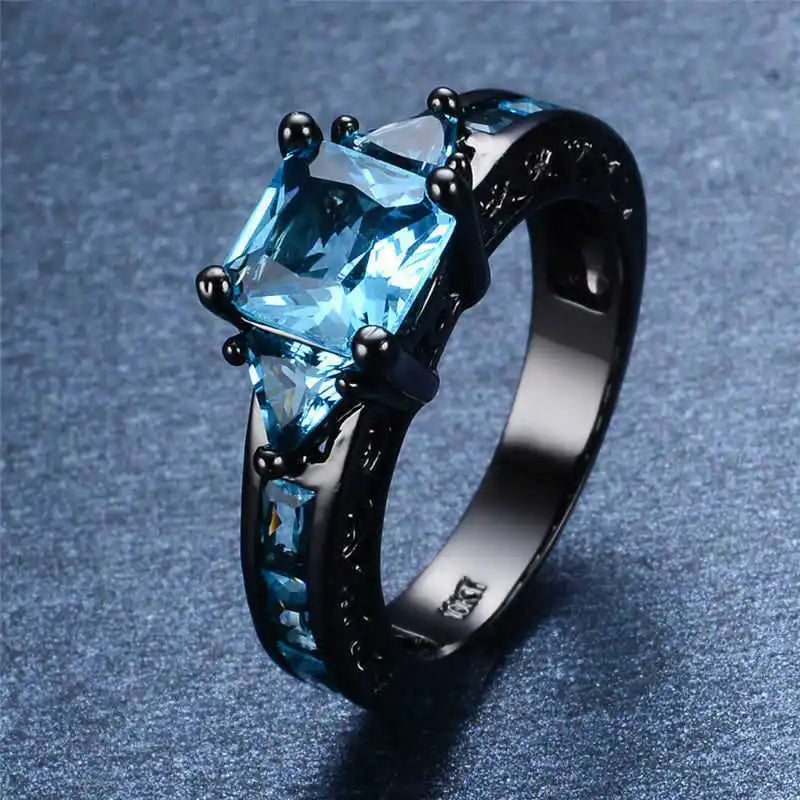 Women's Zircon Alloy Wedding Ring Size5-11 Square Cut