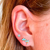 Turquoise Drops Dangle Hoop Earring Mini Piercing Jewelry
