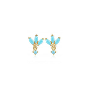 Turquoise Drops Dangle Hoop Earring Mini Piercing Jewelry