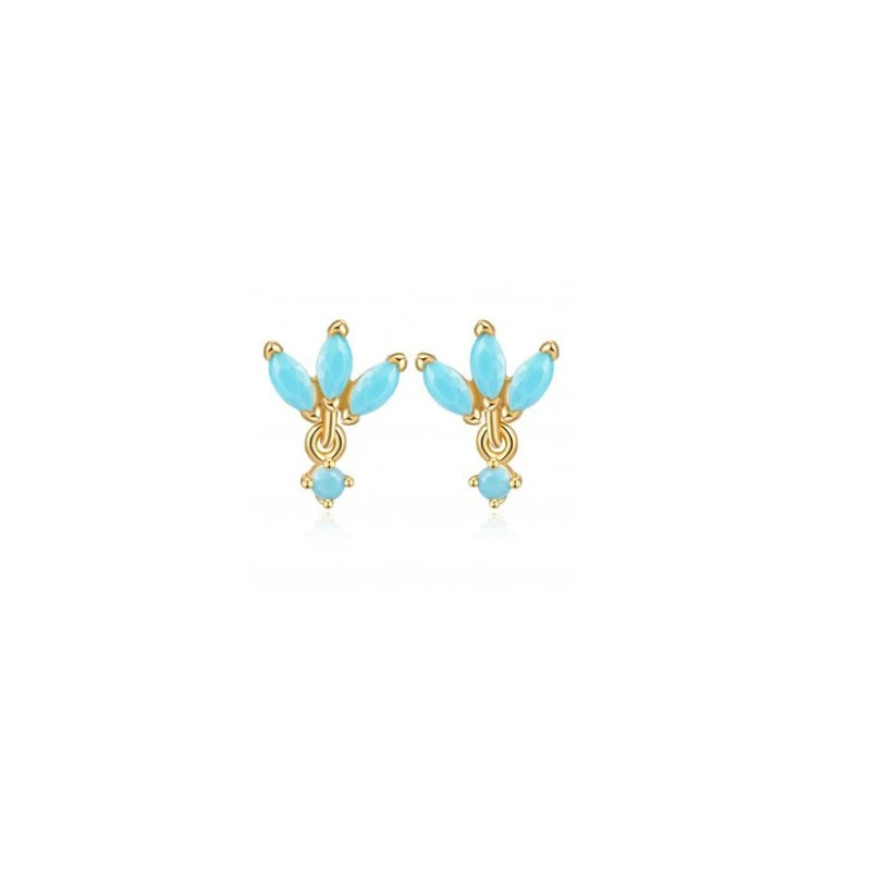 Turquoise Drops Dangle Hoop Earring Mini Piercing Jewelry