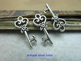 100 Tiny Metal Key Charms Antique 9*21mm Jewelry Charms