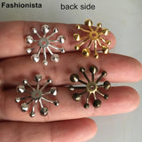 100 pcs Flower Pistil Bead Caps 20mm Gold Silver Steel Bronze DIY Crafts