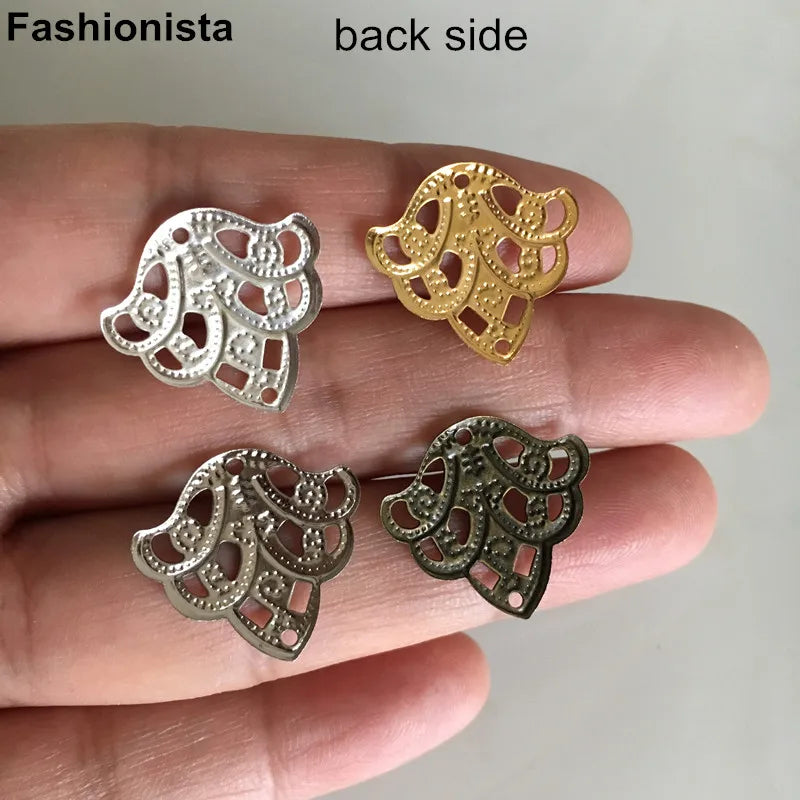 100 Metal Stamping Corn Shape Charms DIY Jewelry Supplies