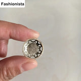 30 pcs Round Filigree Base Setting With Acrylic Turquoise