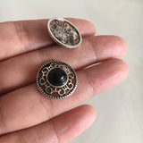 30 pcs Round Filigree Base Setting With Acrylic Turquoise