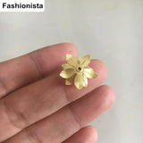 40 pcs 13mm Raw Brass Flower Bead Caps for Jewelry Making DIY Supplies