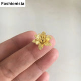 40 pcs 13mm Raw Brass Flower Bead Caps for Jewelry Making DIY Supplies