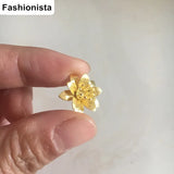 40 pcs 13mm Raw Brass Flower Bead Caps for Jewelry Making DIY Supplies