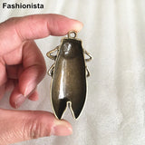 Rare Antique Bronze Cicada Bug Necklace Supply, Insect Bug, 10 PCS