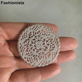 16 pcs Raw Brass Round Filigree Charms 40mm For Jewelry & Crafts Making