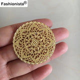 16 pcs Raw Brass Round Filigree Charms 40mm For Jewelry & Crafts Making
