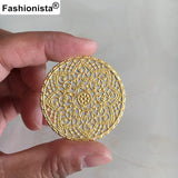 16 pcs Raw Brass Round Filigree Charms 40mm For Jewelry & Crafts Making