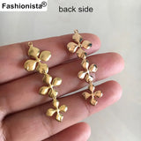6 pcs Brass Casting Flowers Charms, 3 Brass Flowers Charms For Earrings