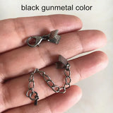 20 Sets Ribbon End Clamp with Lobster Clasp, Crimp End, 6 Colors