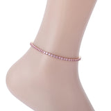 Brass CZ Tennis Chain Anklet Foot Jewelry