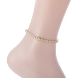 Brass CZ Tennis Chain Anklet Foot Jewelry