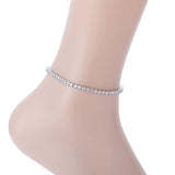 Brass CZ Tennis Chain Anklet Foot Jewelry