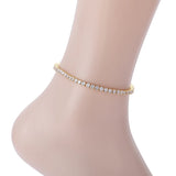 Brass CZ Tennis Chain Anklet Foot Jewelry
