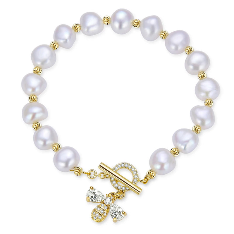 Freshwater Pearl Zircon Bracelet for Women