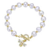 Freshwater Pearl Zircon Bracelet for Women