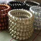 20Pcs 5Colors Telephone Wire Bracelet Spiral Band Coil for Women Hair