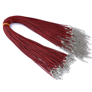 100PCS Leather Cord Chains 1.5mm Rope Necklace DIY Jewelry Accessories
