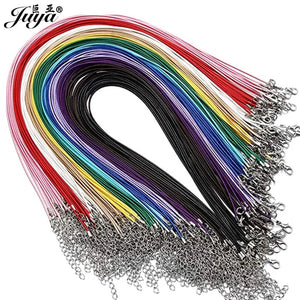 100PCS Leather Cord Chains 1.5mm Rope Necklace DIY Jewelry Accessories