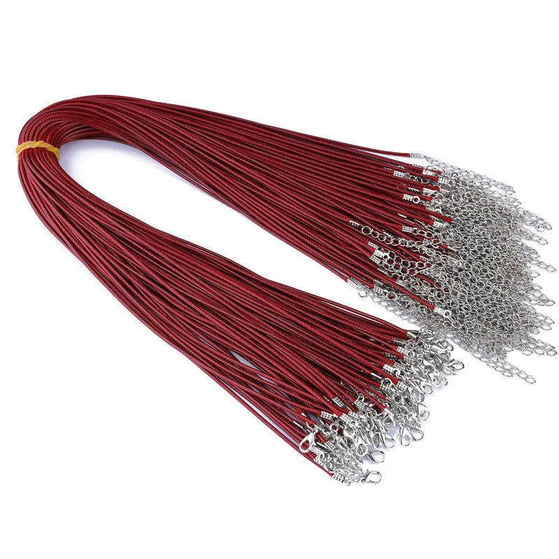 100PCS Leather Cord Chains 1.5mm Rope Necklace DIY Jewelry Accessories
