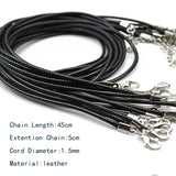 100PCS Leather Cord Chains 1.5mm Rope Necklace DIY Jewelry Accessories