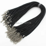 2mm Wax Leather Cord Necklace Rope Chain Lobster Clasp DIY Jewelry Accessories