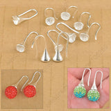 20PCS 925 Sterling Silver Earring Bail Trumpet Hook Ear Wires