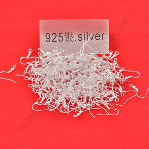400PCS Lot 925 Sterling Silver Earring Hooks Ball Ear Wire